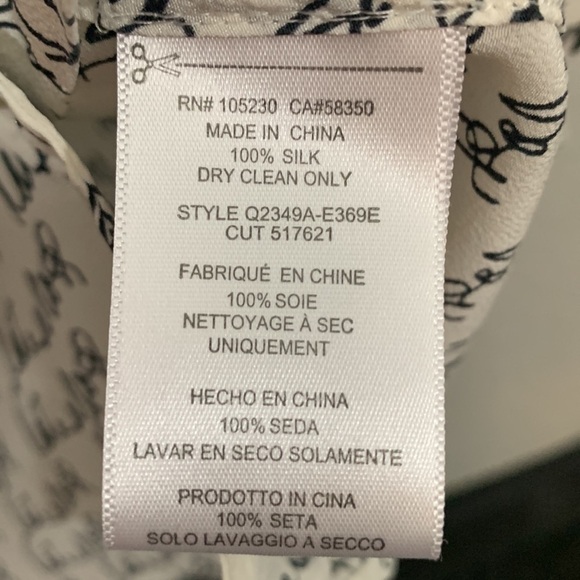 Equipment Kate Moss All Over Autograph Print Long Sleeve Blouse size Large - Picture 8 of 16